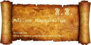 Mázor Magdaléna névjegykártya
